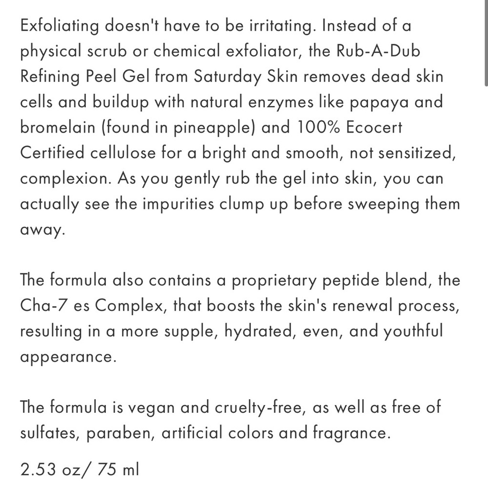🐥 SATURDAY SKIN Rub-A-Dub Refining Peel Gel - Picture 9 of 9